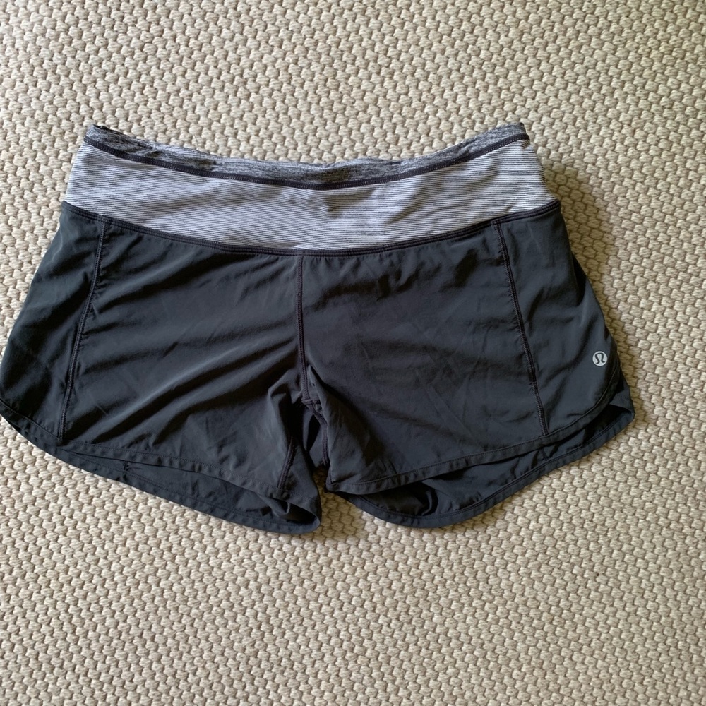 Lululemon Athletica grey lightweight shorts.